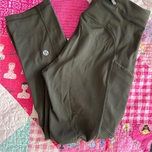 Lululemon Olive Green Capri Leggings Size 4 20”